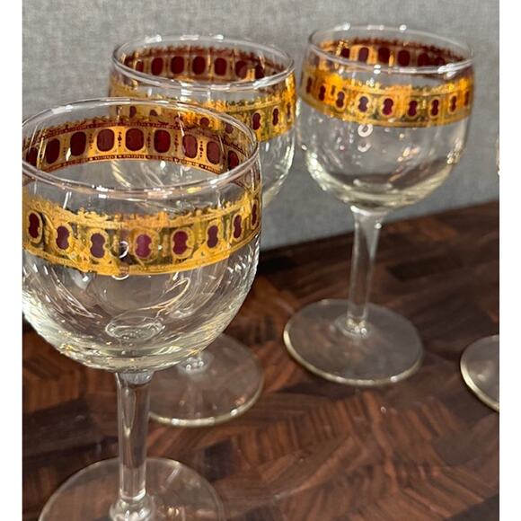 Vintage Culver Valencia Wine Glass Set of Four - Etsy Vintage Culver Valencia Wine Glass Set of Four